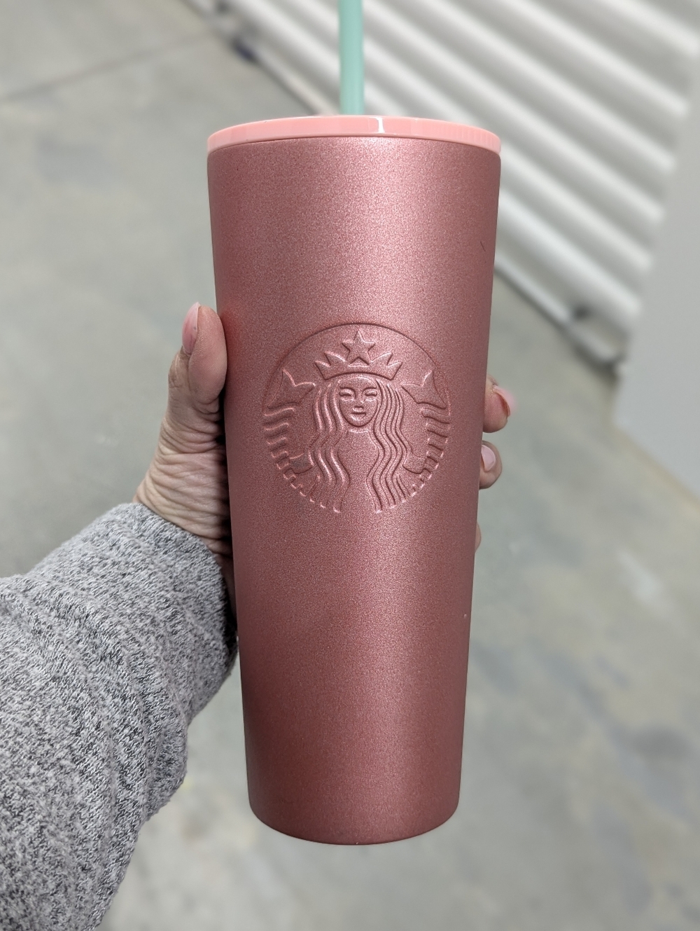 Starbucks rose gold Glitter stainless steel tumbler the 24oz Venti 2019 Drinking